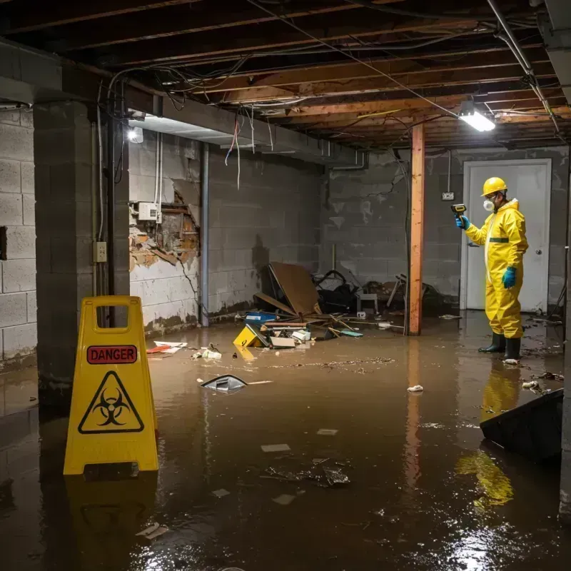 Flooded Basement Electrical Hazard in Carlinville, IL Property